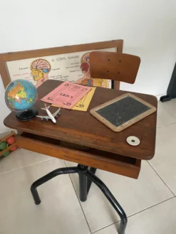 Pupitre bureau d’écolier vintage