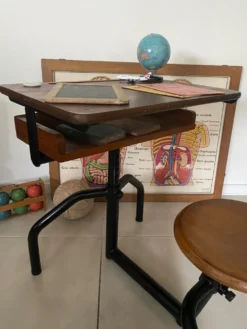 Pupitre bureau d’écolier vintage