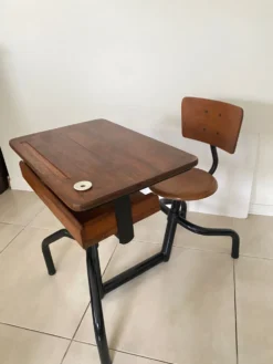 Pupitre bureau d’écolier vintage