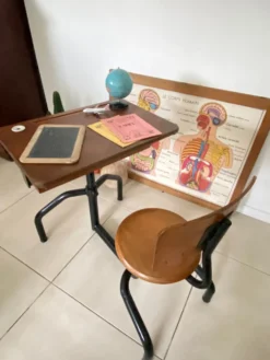 Pupitre bureau d’écolier vintage