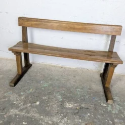 Pupitre d'école double et son banc en bois