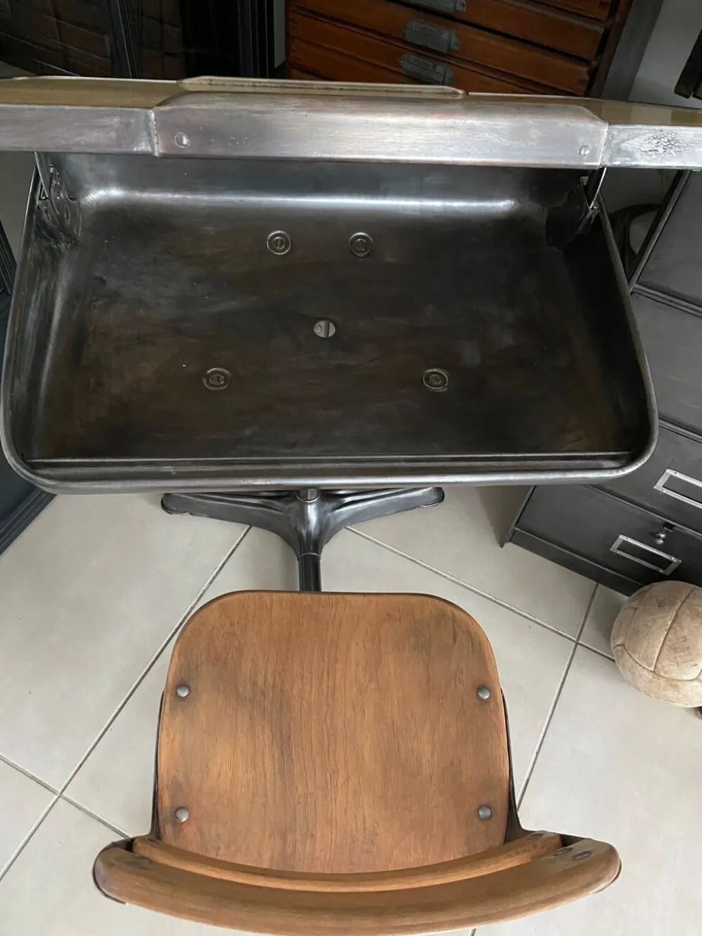 Pupitre d'écolier américain vintage