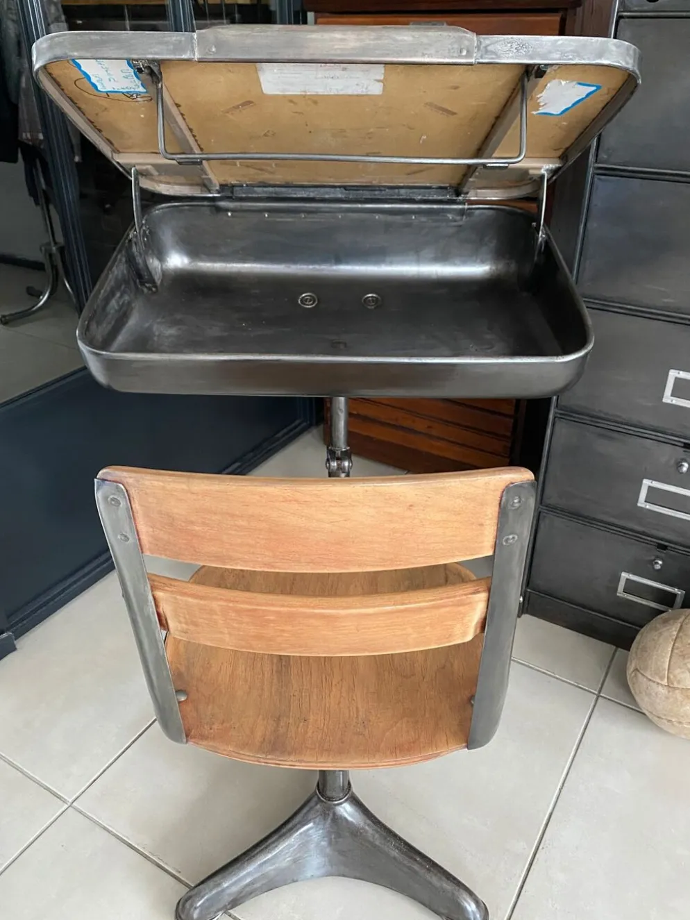 Pupitre d'écolier américain vintage