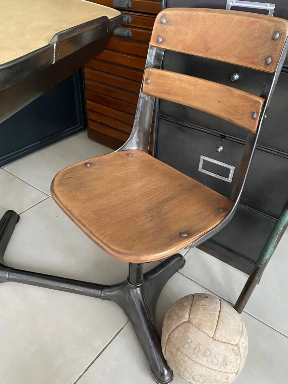 Pupitre d'écolier américain vintage