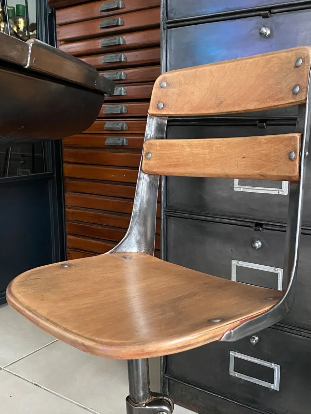 Pupitre d'écolier américain vintage