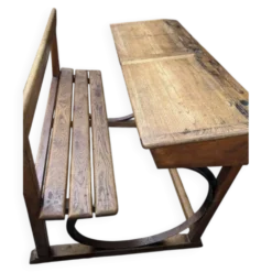 Pupitre d'écolier double avec arceaux RPC Maque Marcel ROY 1920
