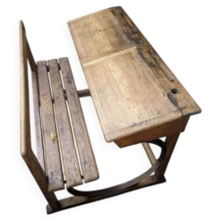 Pupitre d'écolier double avec arceaux RPC Maque Marcel ROY 1920