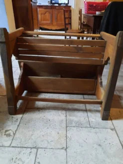 Pupitre d'écolier en bois deux places