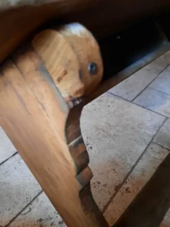 Pupitre d'écolier en bois deux places