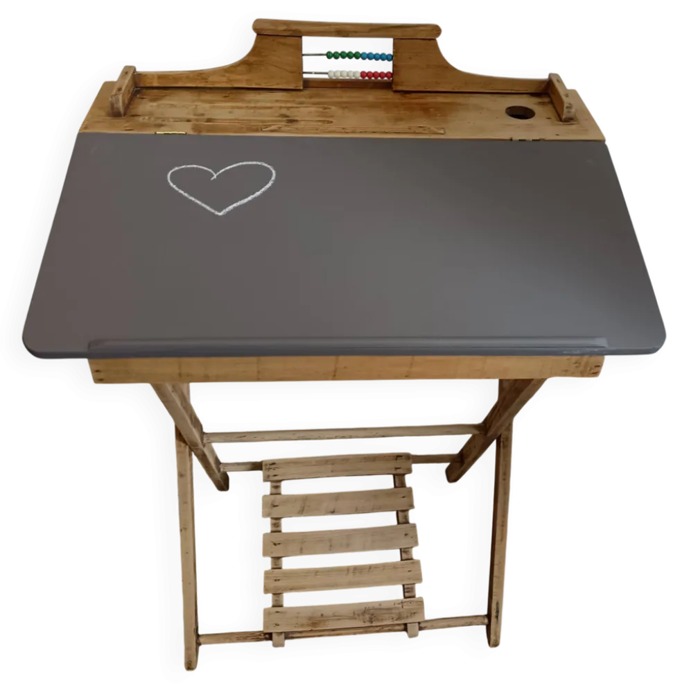 Pupitre d'écolier en bois enfant pliable ardoise