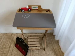 Pupitre d'écolier en bois enfant pliable ardoise
