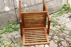 Pupitre et chaise d'écolier en bois, années 50