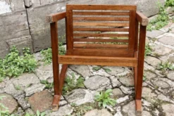 Pupitre et chaise d'écolier en bois, années 50