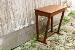 Pupitre et chaise d'écolier en bois, années 50