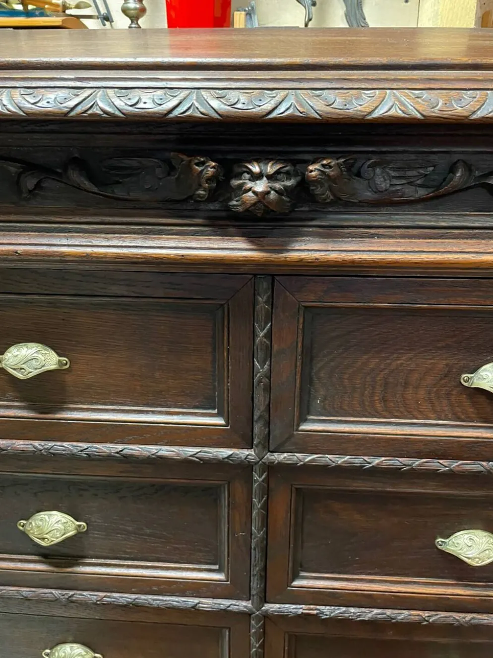 Pupitre meuble écritoire à tiroirs ancien