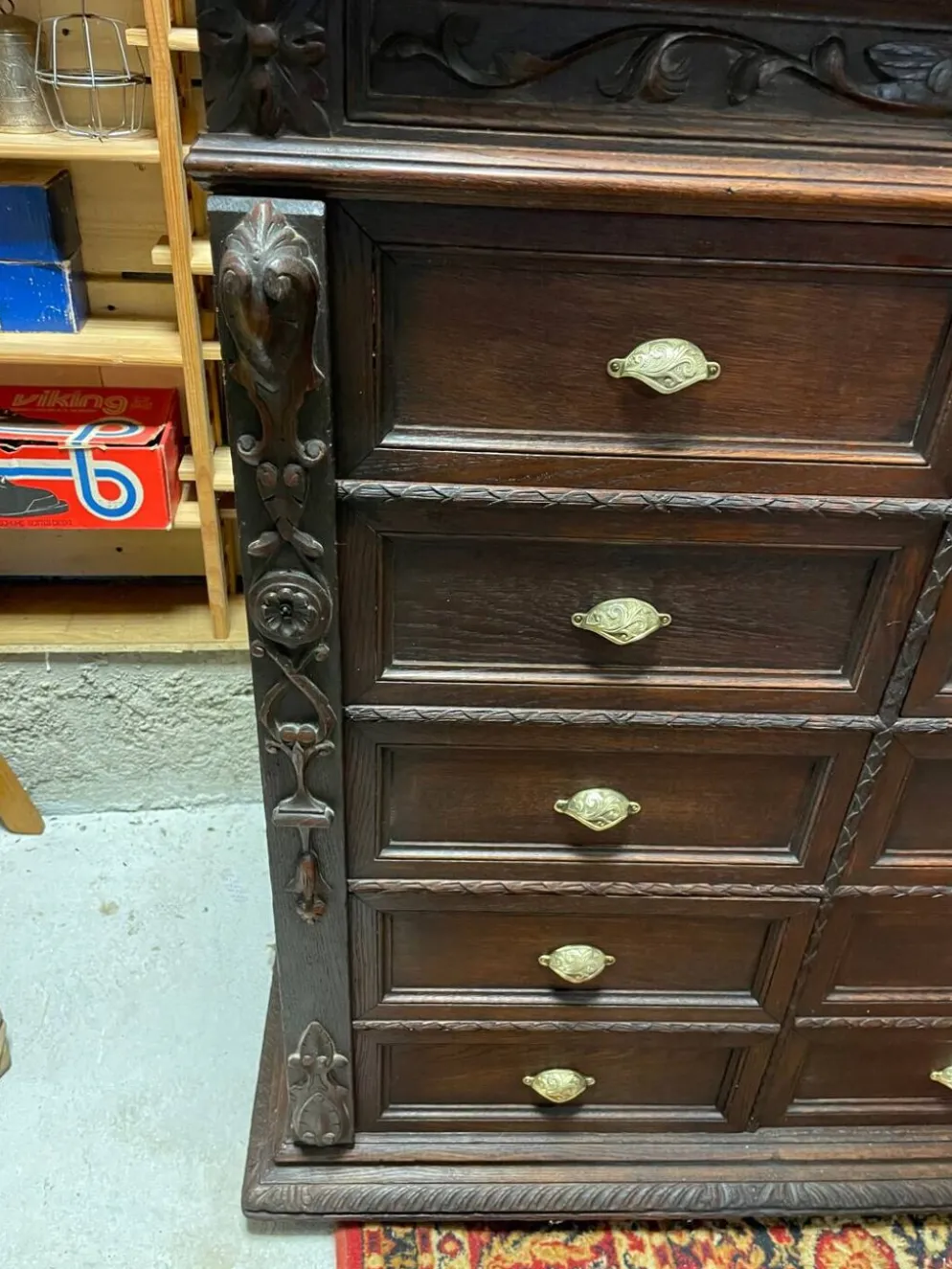 Pupitre meuble écritoire à tiroirs ancien