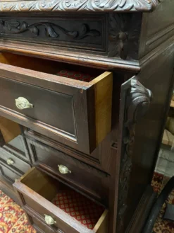 Pupitre meuble écritoire à tiroirs ancien
