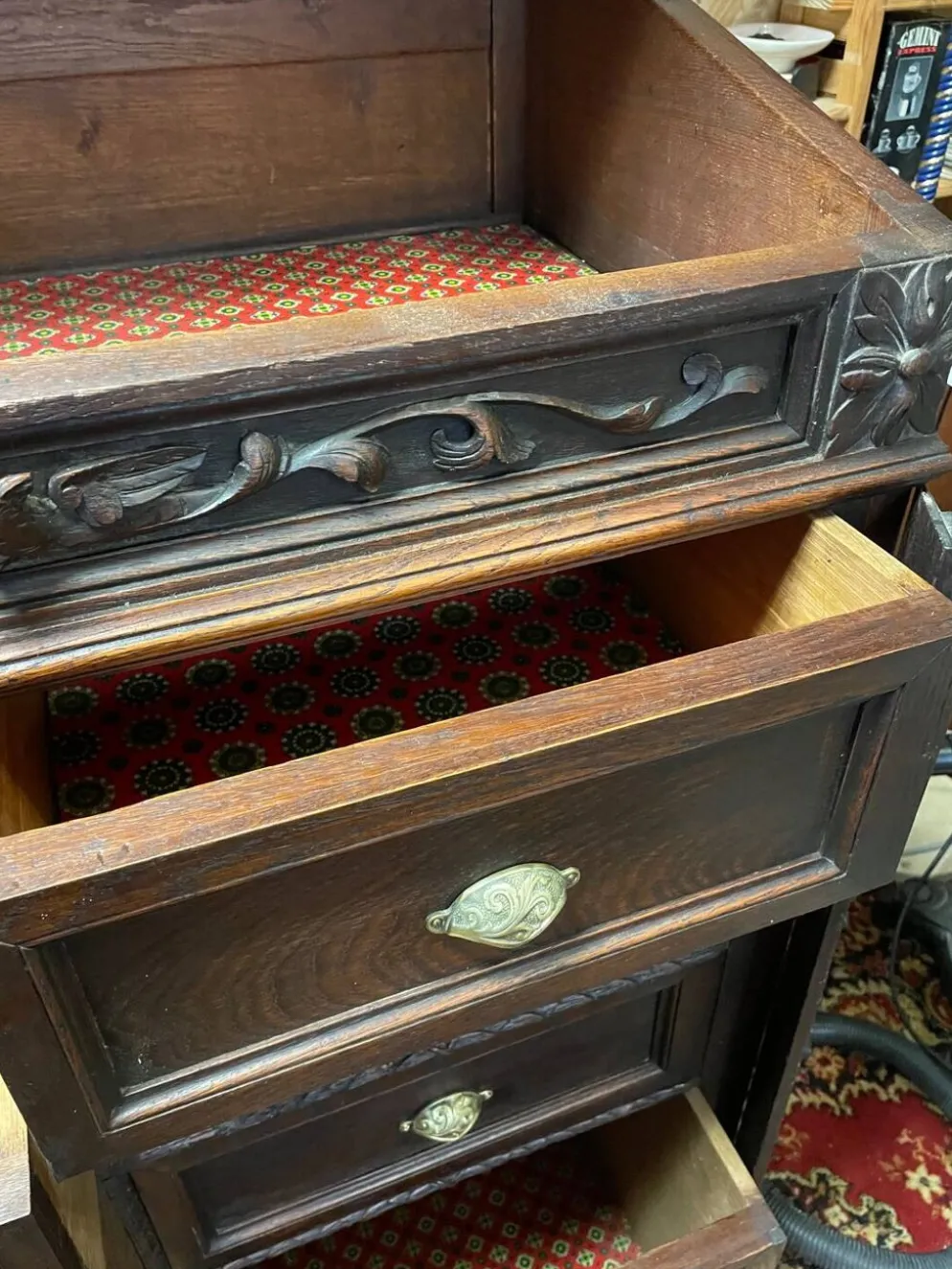 Pupitre meuble écritoire à tiroirs ancien