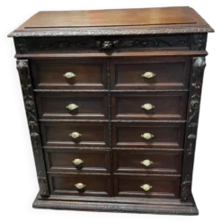 Pupitre meuble écritoire à tiroirs ancien