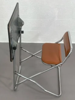 Pupitre pliable écolier vintage assise en similicuir