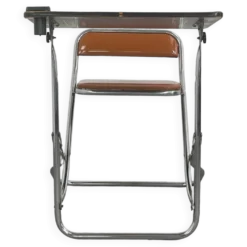 Pupitre pliable écolier vintage assise en similicuir