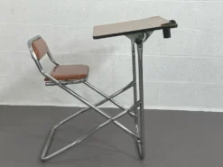 Pupitre pliable écolier vintage assise en similicuir