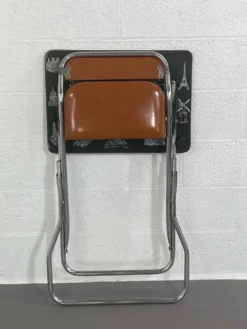 Pupitre pliable écolier vintage assise en similicuir