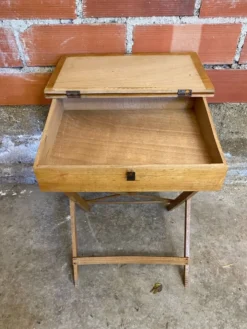 Pupitre pliant ancien enfant en bois avec case années 50 vintage