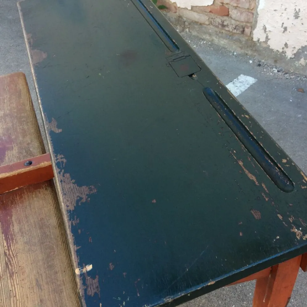 Pupitre vintage mid-century bureau d'écolier