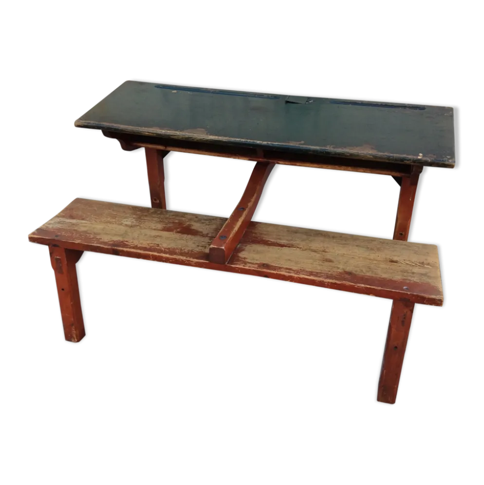 Pupitre vintage mid-century bureau d'écolier