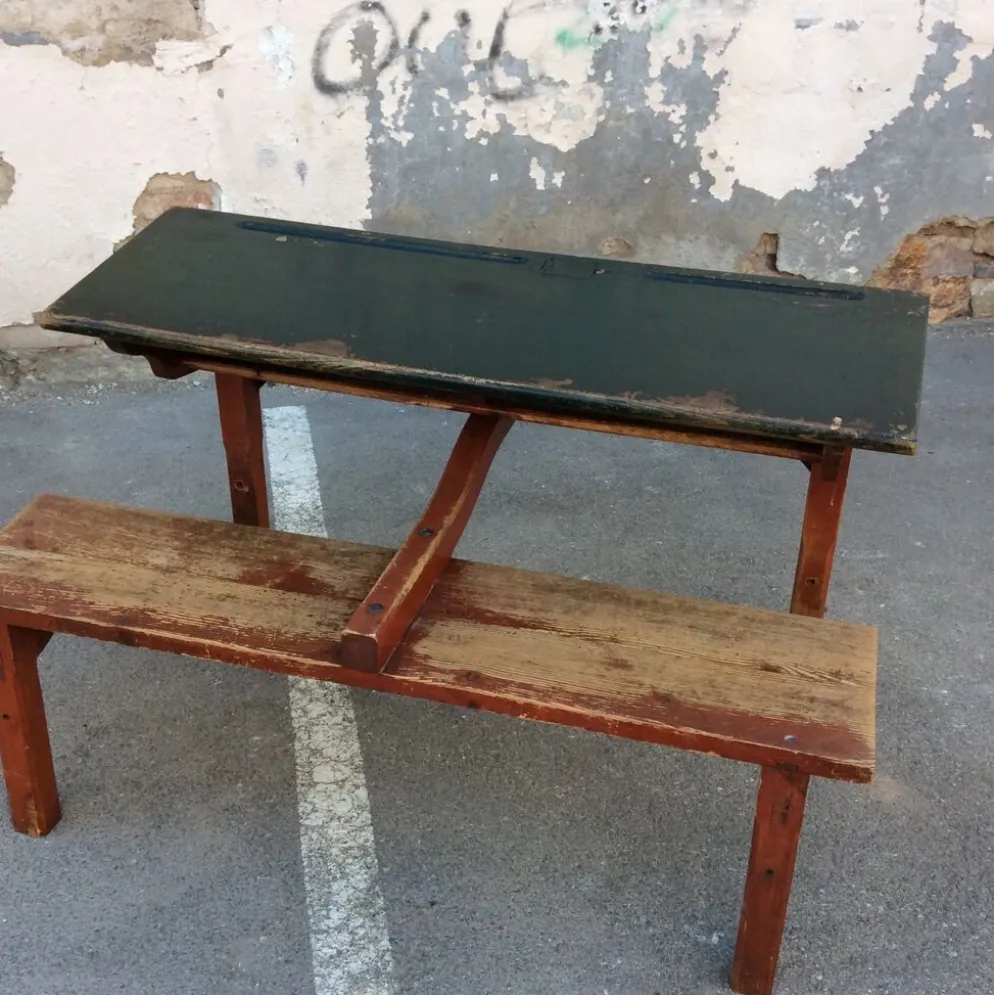 Pupitre vintage mid-century bureau d'écolier