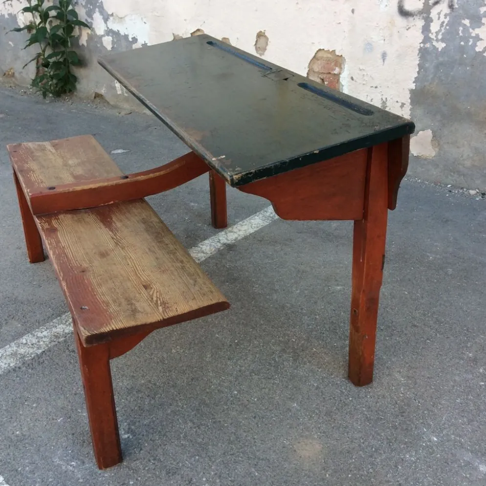 Pupitre vintage mid-century bureau d'écolier