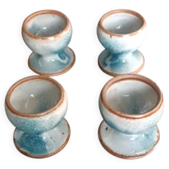 Quatre coquetiers en grès poterie Saint Amand Roger Jacques vintage