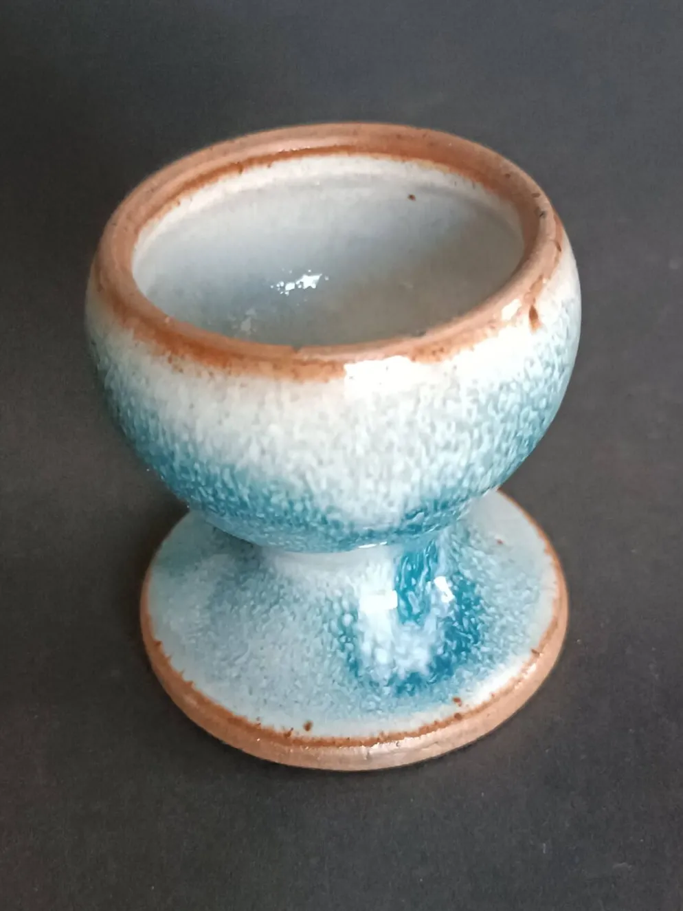 Quatre coquetiers en grès poterie Saint Amand Roger Jacques vintage