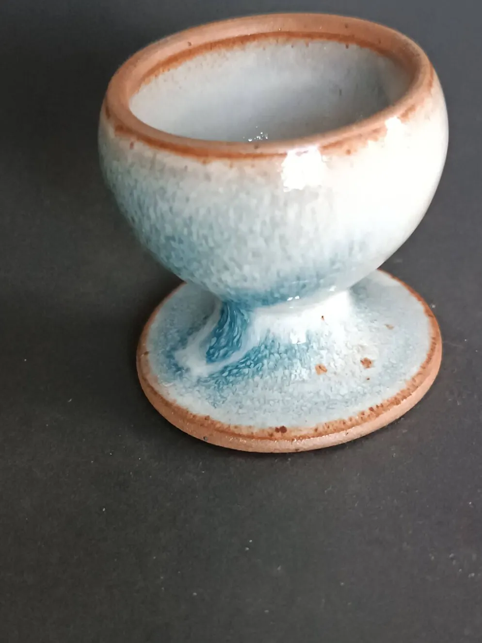 Quatre coquetiers en grès poterie Saint Amand Roger Jacques vintage