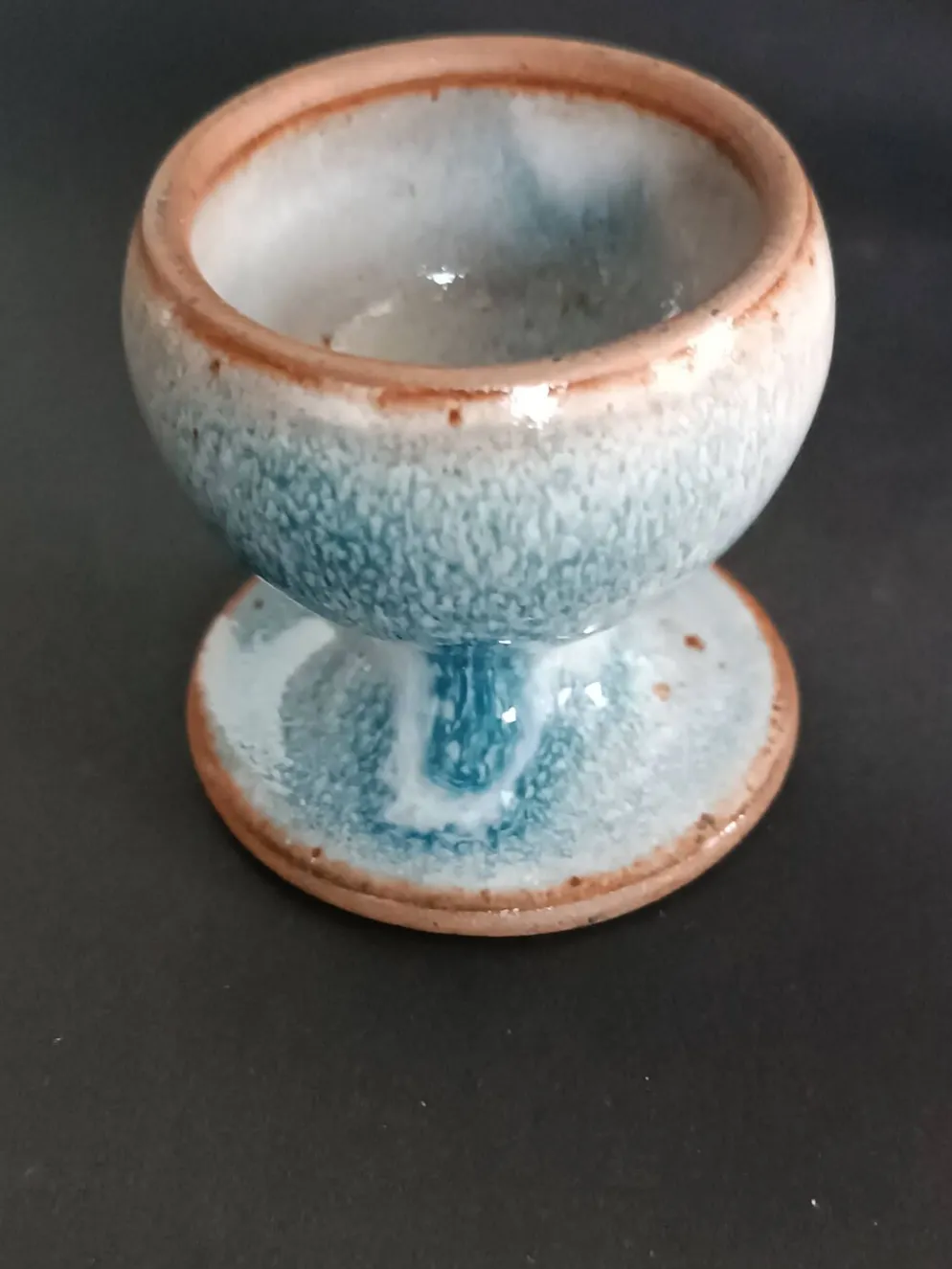 Quatre coquetiers en grès poterie Saint Amand Roger Jacques vintage