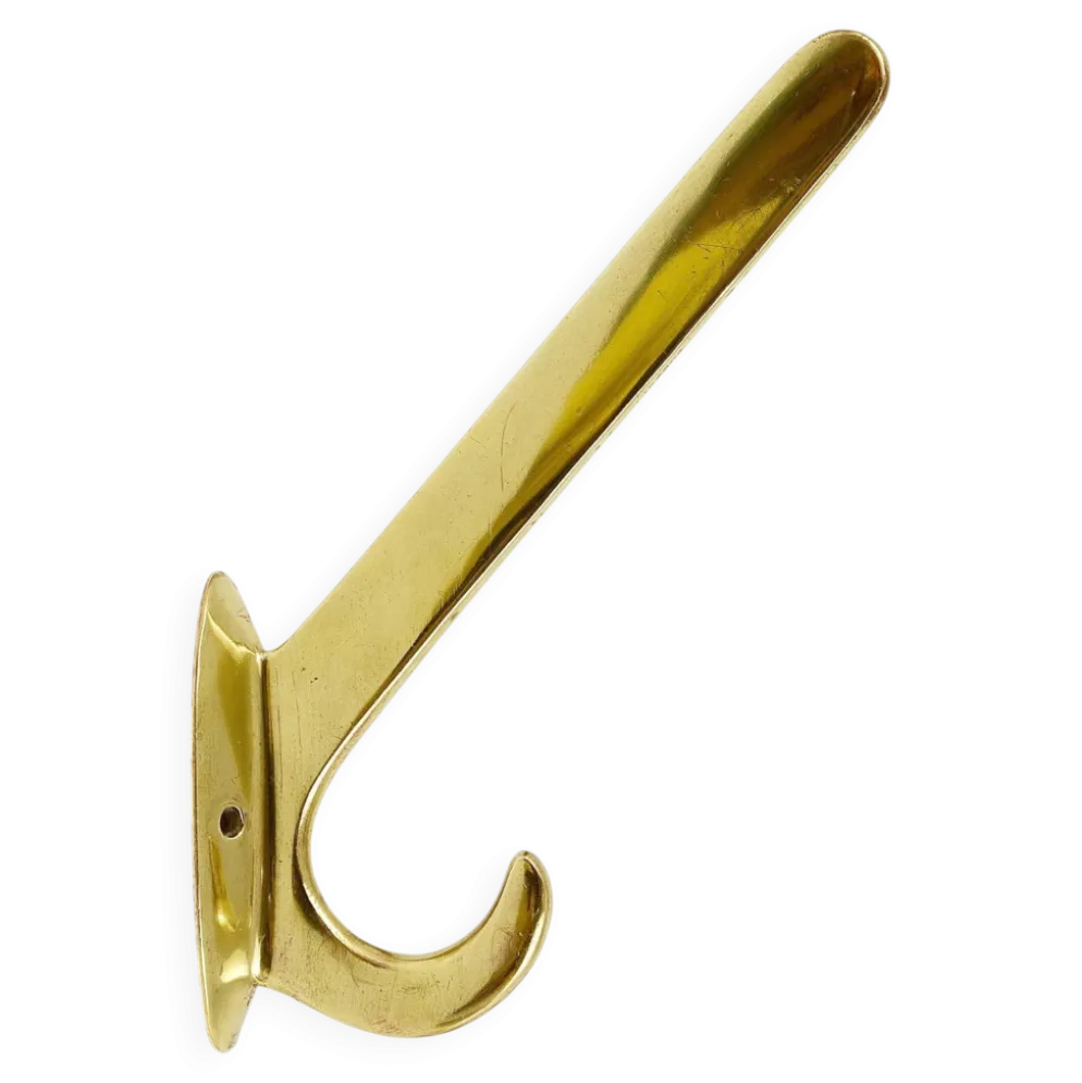 Quatre crochets muraux en laiton faits main Art Nouveau, Autriche, années 1920