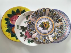 Quatuor d’assiettes fleuries Longwy Tolède Talavera Sarreguemines LB