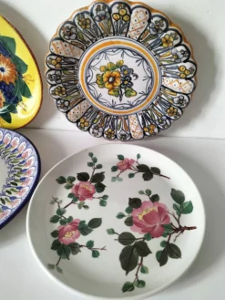 Quatuor d’assiettes fleuries Longwy Tolède Talavera Sarreguemines LB