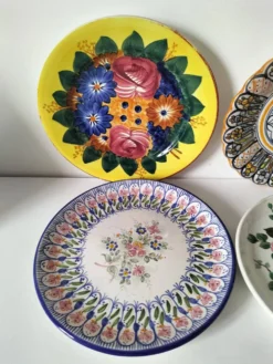 Quatuor d’assiettes fleuries Longwy Tolède Talavera Sarreguemines LB