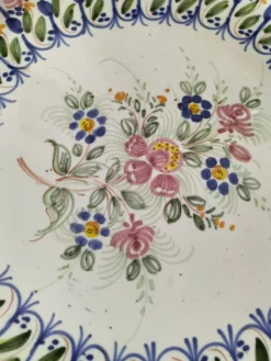 Quatuor d’assiettes fleuries Longwy Tolède Talavera Sarreguemines LB