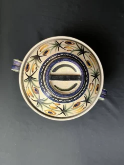 Quimper Keraluc, marmite ou soupièreen faïence polychrome vintage vers 1960