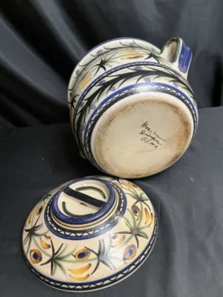 Quimper Keraluc, marmite ou soupièreen faïence polychrome vintage vers 1960