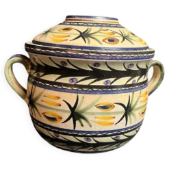 Quimper Keraluc, marmite ou soupièreen faïence polychrome vintage vers 1960