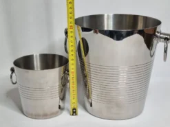 Rafraîchissoir à champagne et seau à glace en inox Letang Rémy années 80