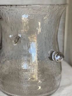 Rafraîchissoir verre bullé vintage 1960 seau à bouteille biot