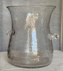 Rafraîchissoir verre bullé vintage 1960 seau à bouteille biot