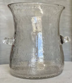 Rafraîchissoir verre bullé vintage 1960 seau à bouteille biot
