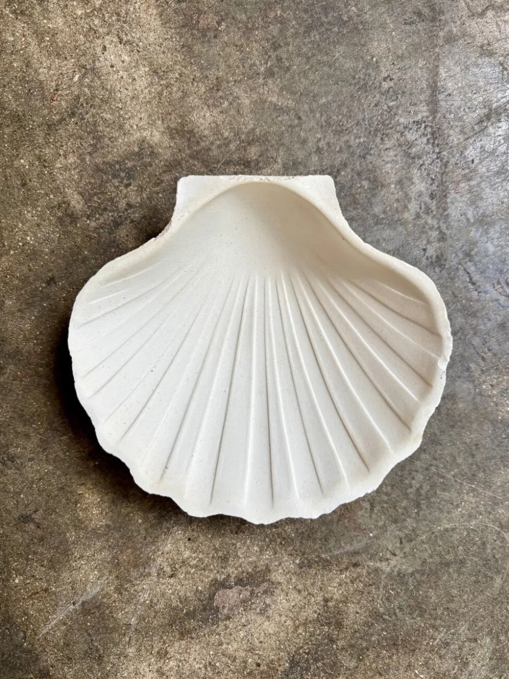 Ramequin coquillage en faïence blanche