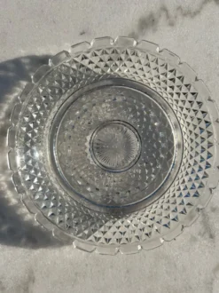 Ramequin plat en verre ciselé